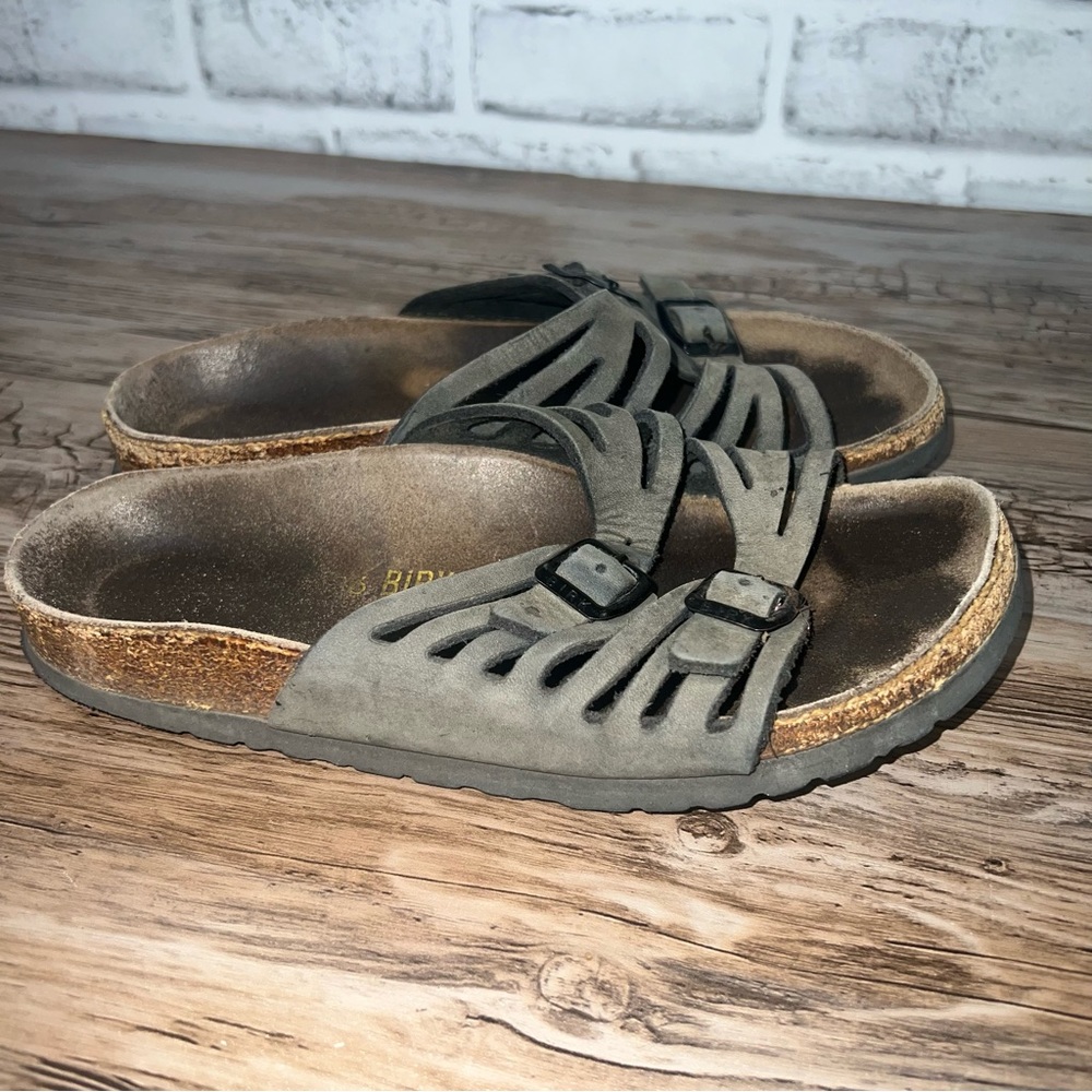 BIRKENSTOCK Granada Green Leather Strappy Sandals Slides Women's Sz 36 5/5.5 US